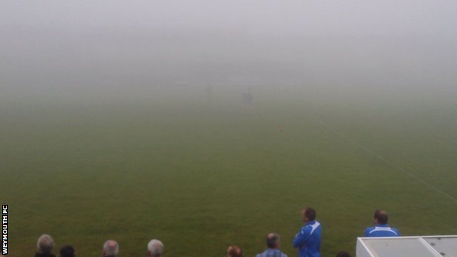 Portland United and Weymouth match abandoned due to fog