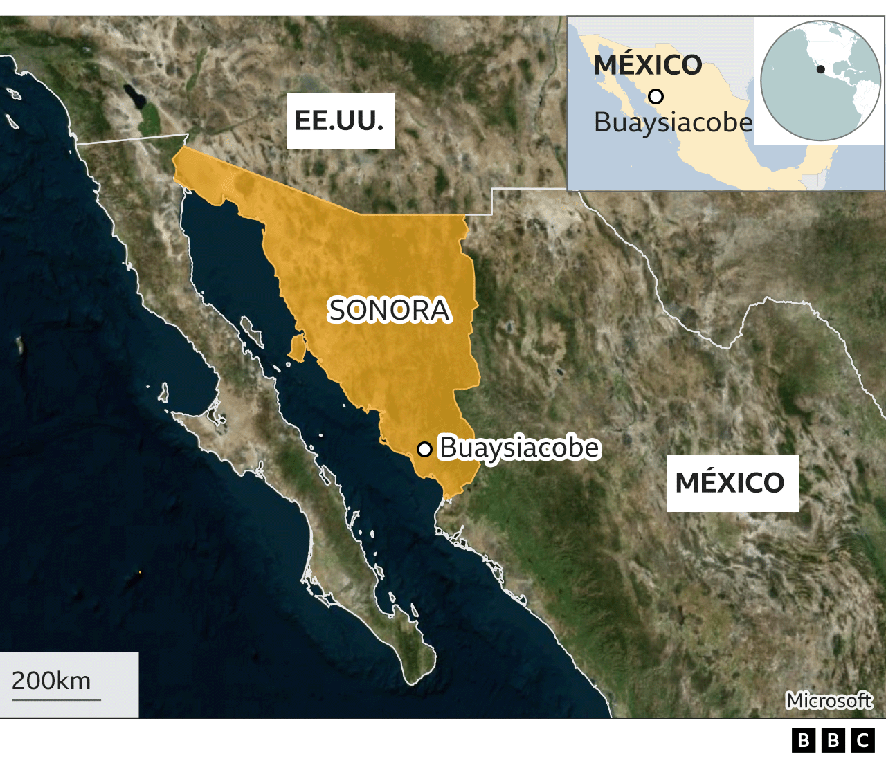 Mapa de Sonora México