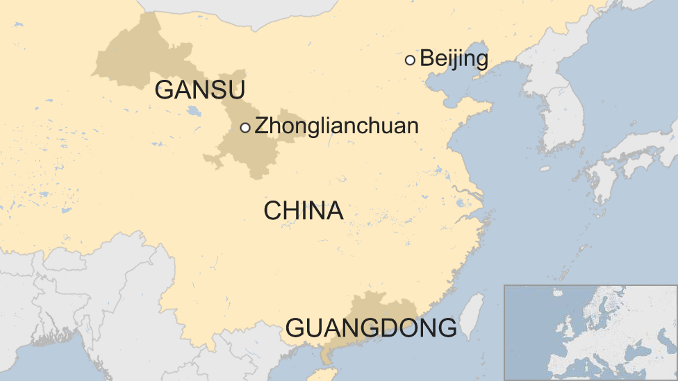 Карта, показывающая Чжунляньчуань в Китае