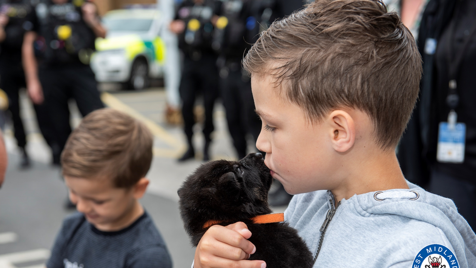 Оскар с полицейским щенком