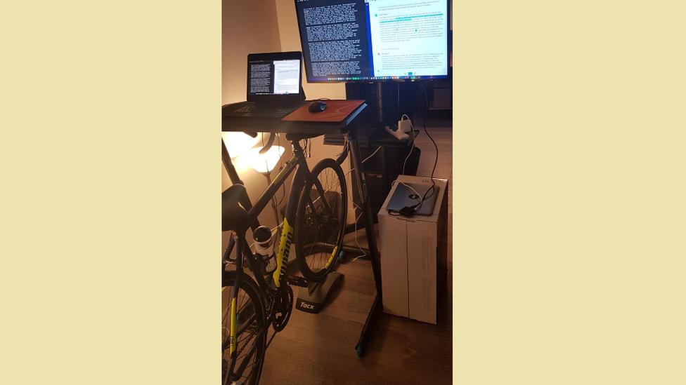 Kane Fulton's bike desk