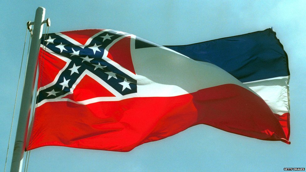 Боевой флаг Конфедерации является частью государственного флага Миссисипи