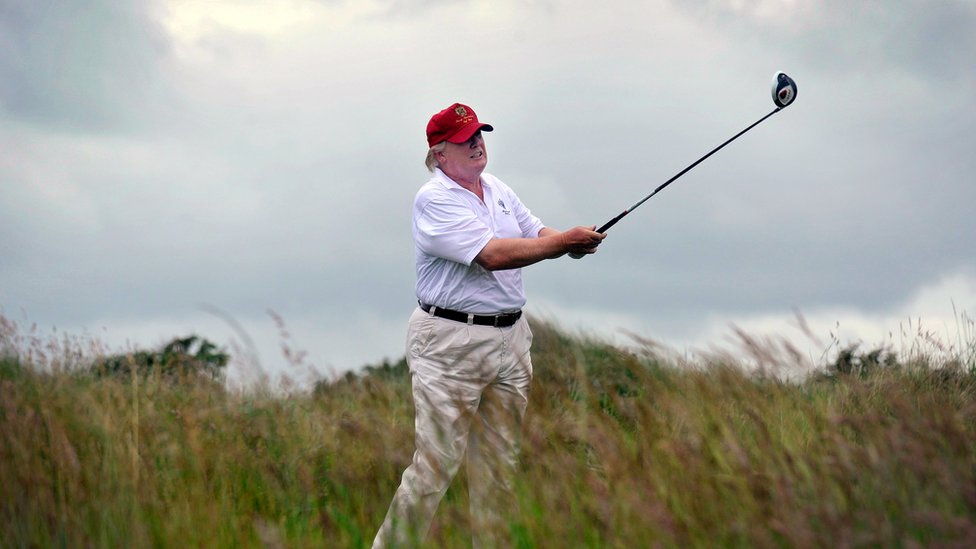 Donald Trump on the golf course.