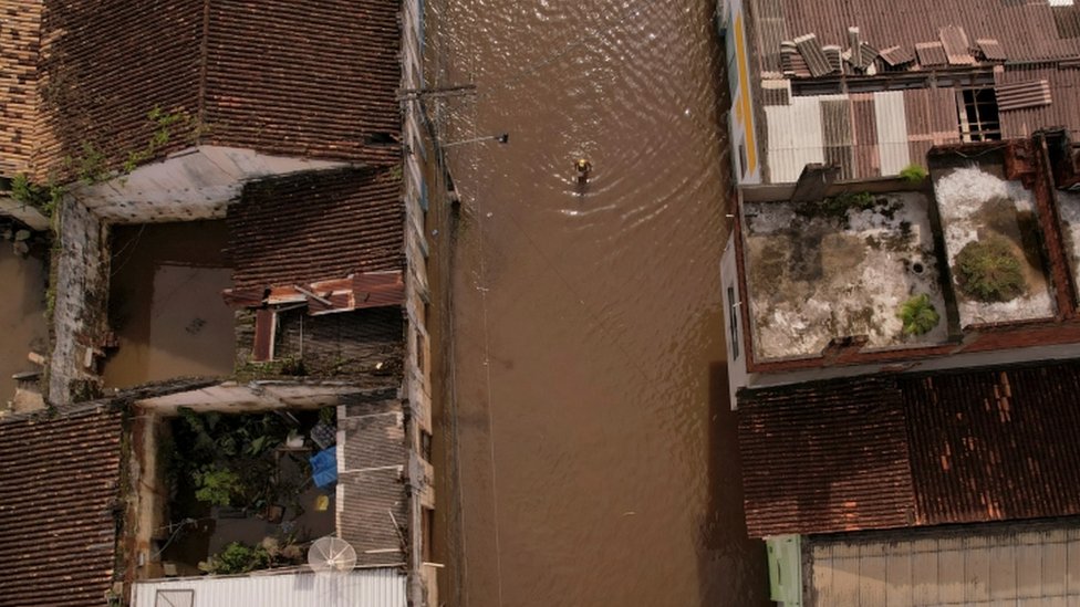 Imágenes aéreas de las inundaciones en el norte de Brasil