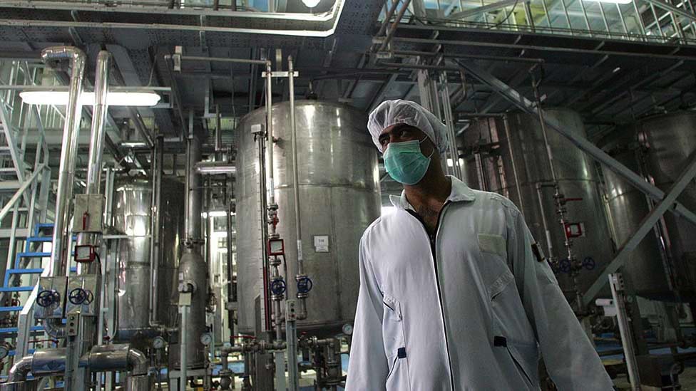 An Iranian technician works at the Isfahan Uranium Conversion Facilities (UCF), 420km south of Tehran,