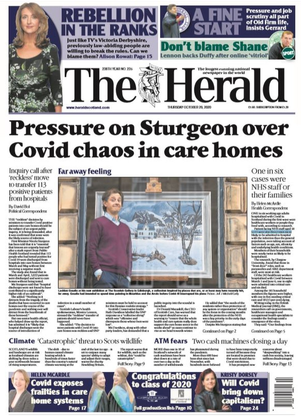 Scotland S Papers Sturgeon Under Pressure Over Care Homes c News