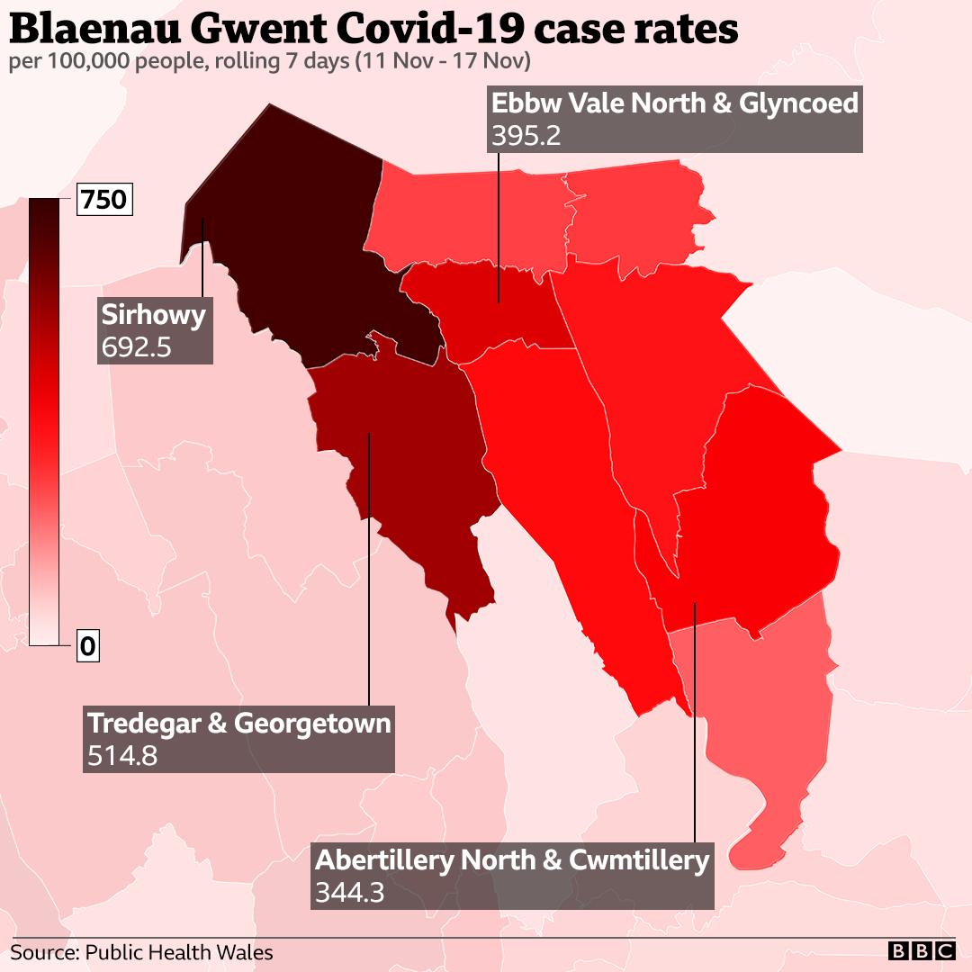 Blaenau Gwent local case rates