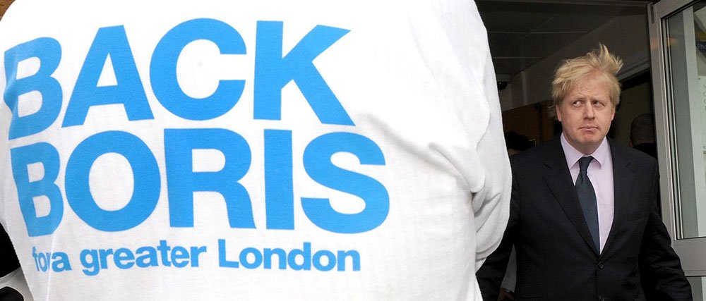 بوريس جونسون أثناء حملته الانتخابية لمنصب عمدة لندن