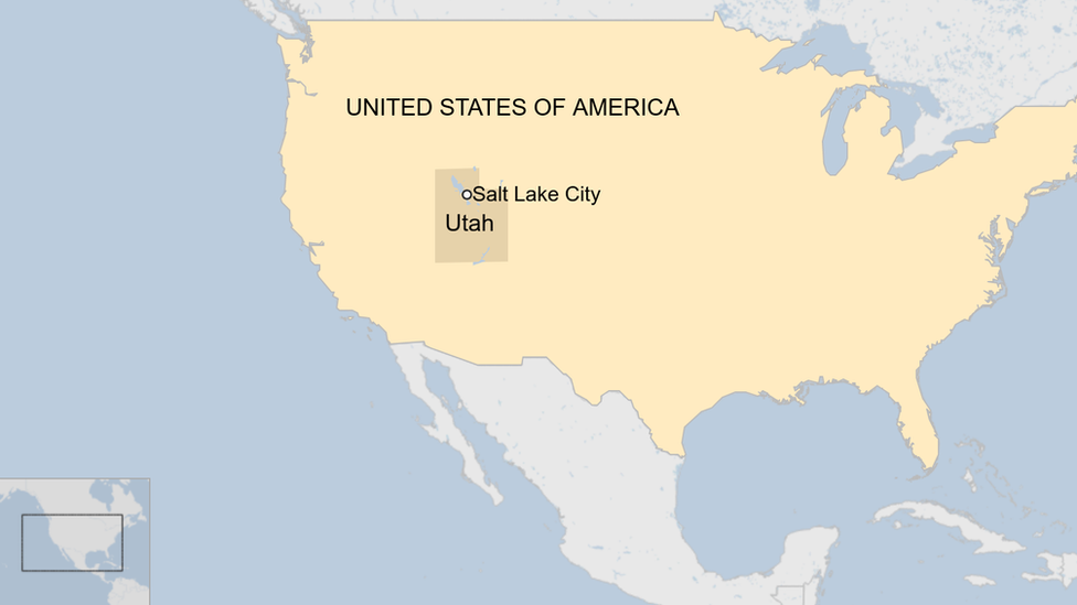 A map showing where Utah is in the US
