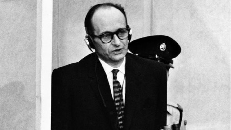 Адольф Эйхман на суде в Иерусалиме в 1961 году