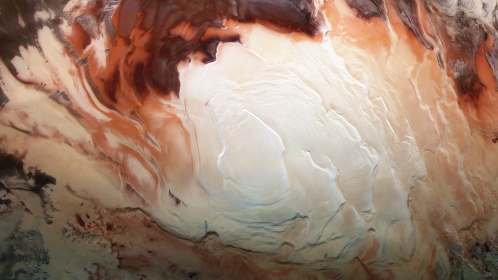 Región polar austral de Marte.