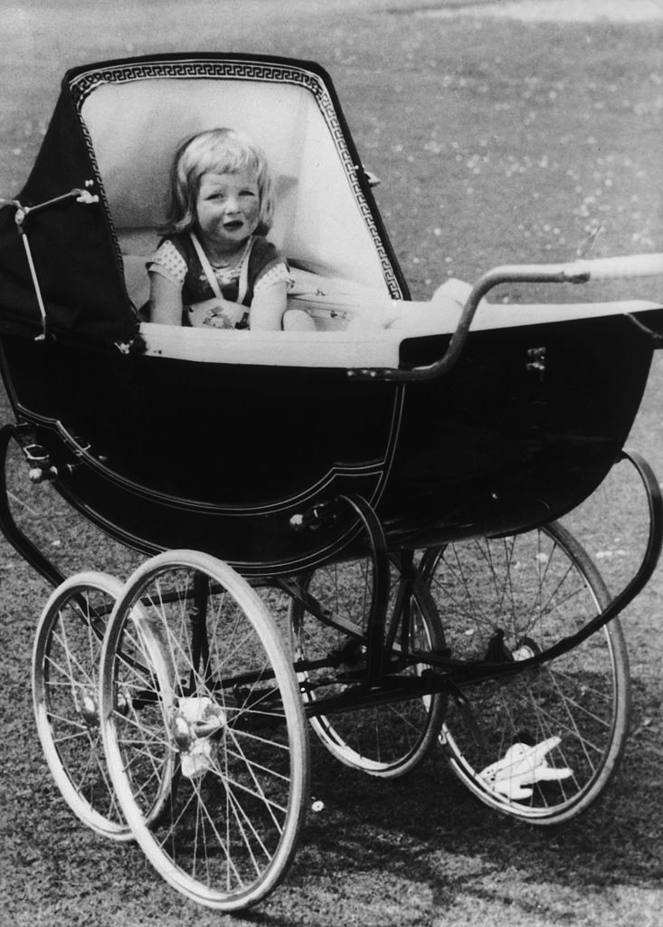 A young Lady Diana Spencer in her pram at Park House, Sandringham in Norfolk, 1963
