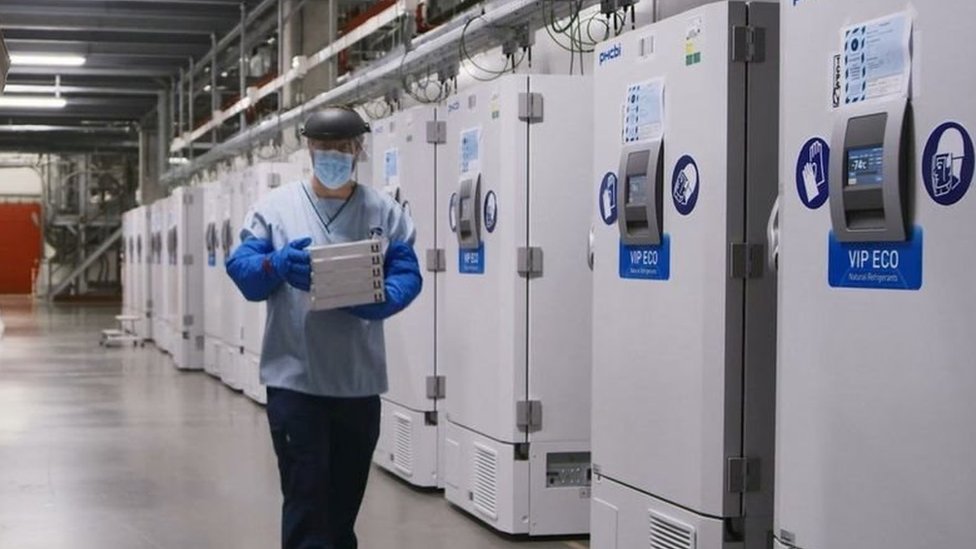 Vaksin ini dibuat di Belgia dan disimpan pada suhu -70 derajat C.