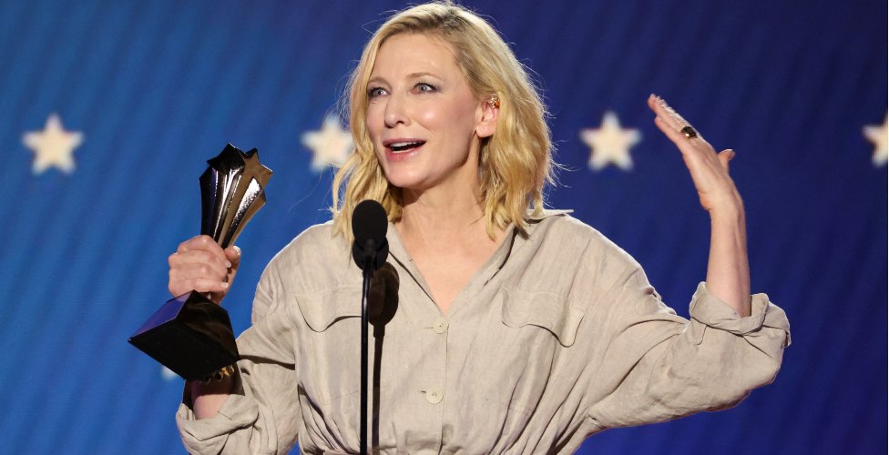 Cate Blanchett accepts the Best Actress award for 