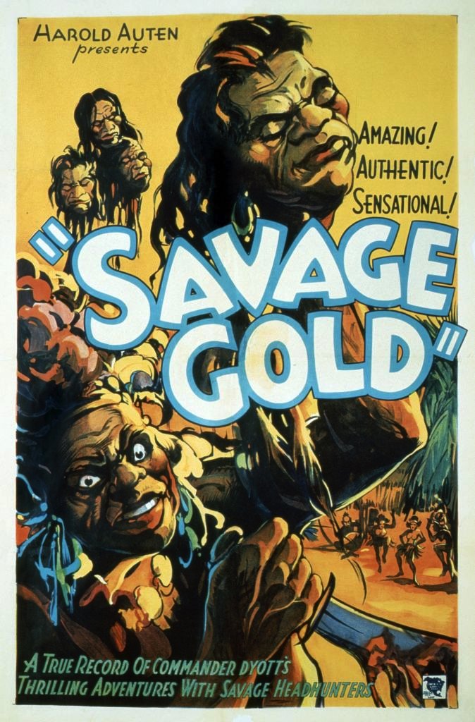 Poster of the 1933 film 'Savage Gold' about an expedition into the Amazon jungle to find an archaeologist who had vanished three years previously