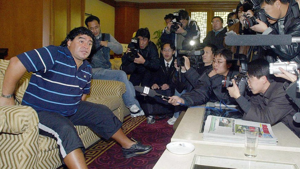 Maradona en China en 2003