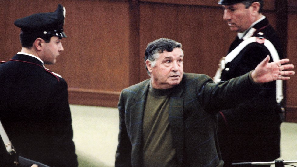 Salvatore Riina during his trial in 1993.