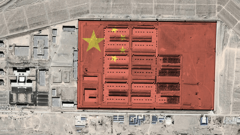 Aerial view of a camp in China
