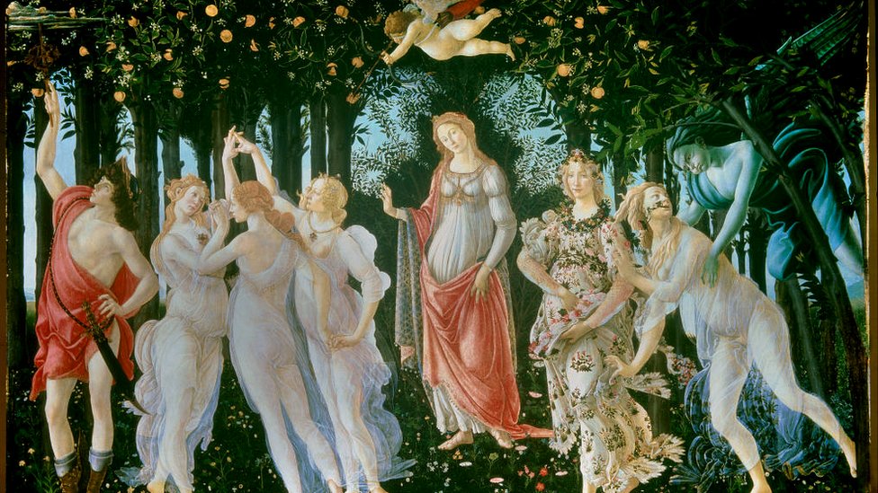 La Primavera, de Sandro Botticelli, se encuentra en la Galería de los Uffizi de Florencia.