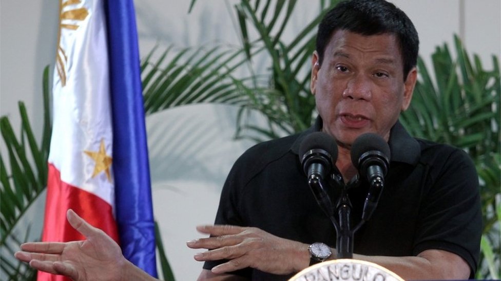 Presidente filipino Rodrigo Duterte em 30 de setembro de 2016