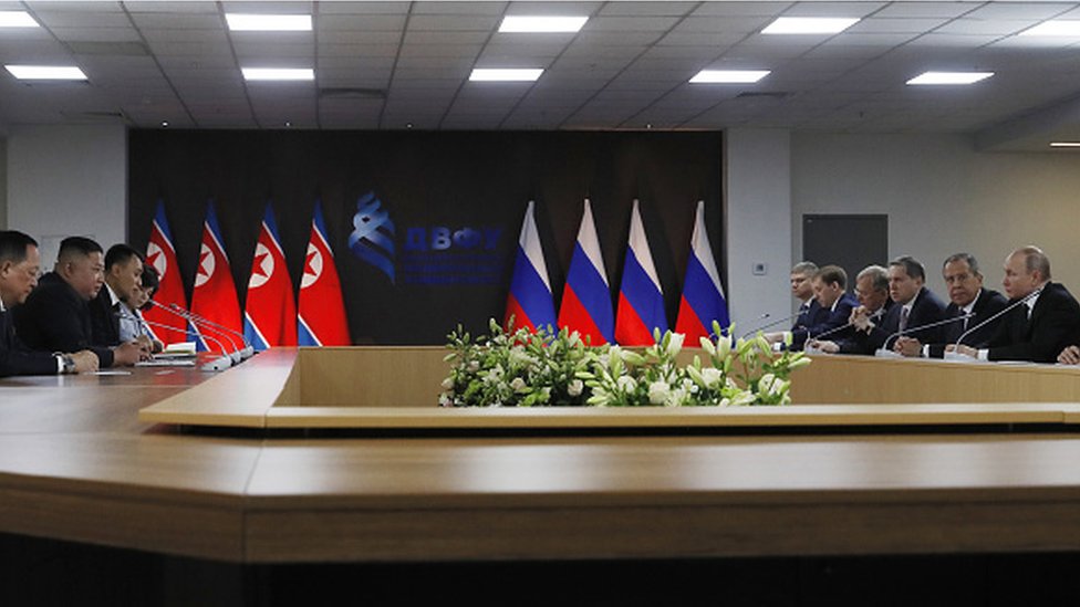 Kim Jong-un y Vladimir Putin.