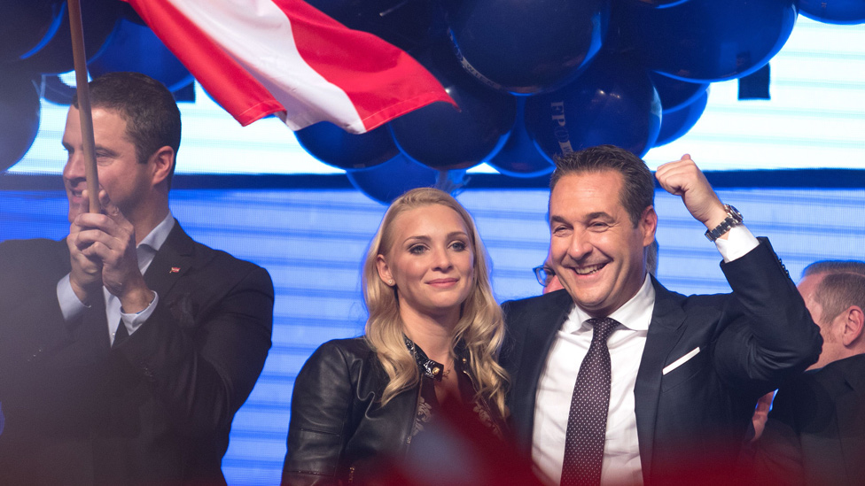 El Partido de la Libertad celebra sus resultados electorales en octubre de 2017. El Partido de la Libertad celebra sus resultados electorales en octubre de 2017.