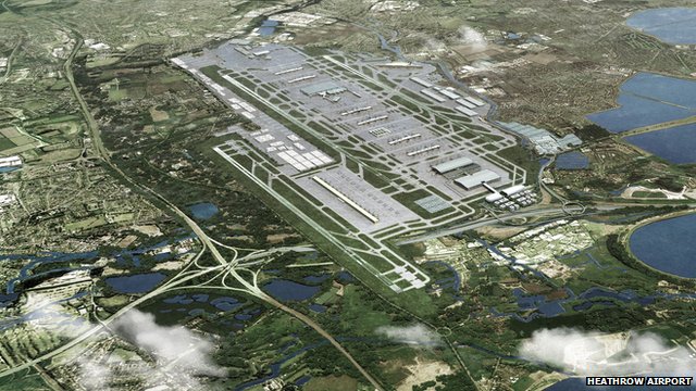 File photo from Heathrow Airport showing aerial view of its planned third runway