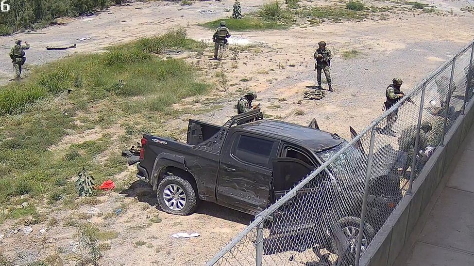 Una escena del incidente en Nuevo Laredo