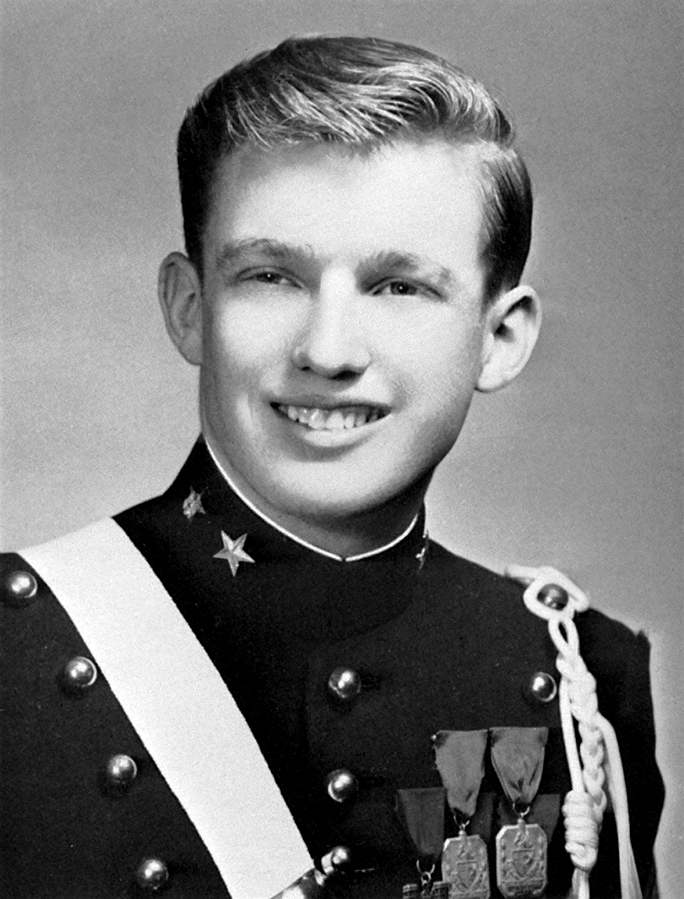 President Donald Trump in military school uniform