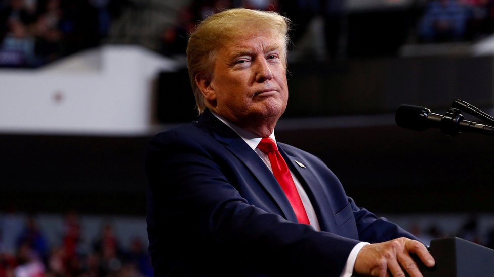 President Donald Trump at a rally on 14 November