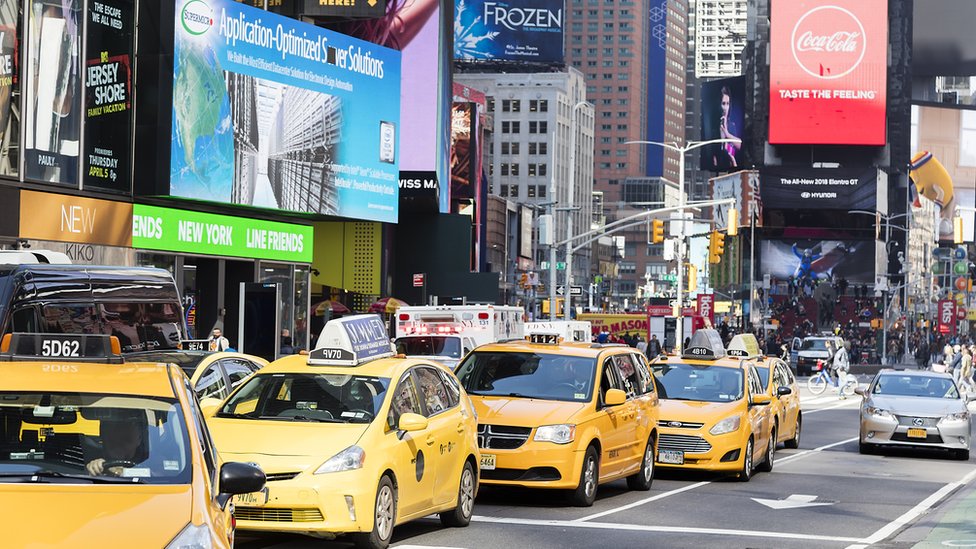 Nueva York lleno de taxis.