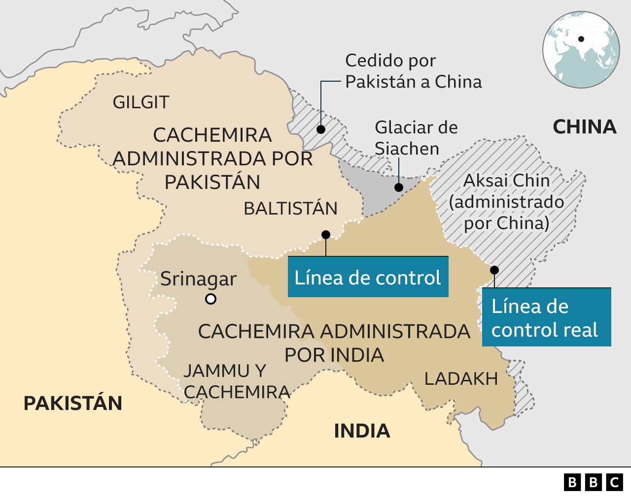 Mapa de Cachemira