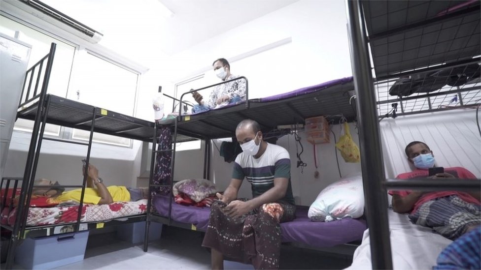 Un dormitorio de obreros en Singapur