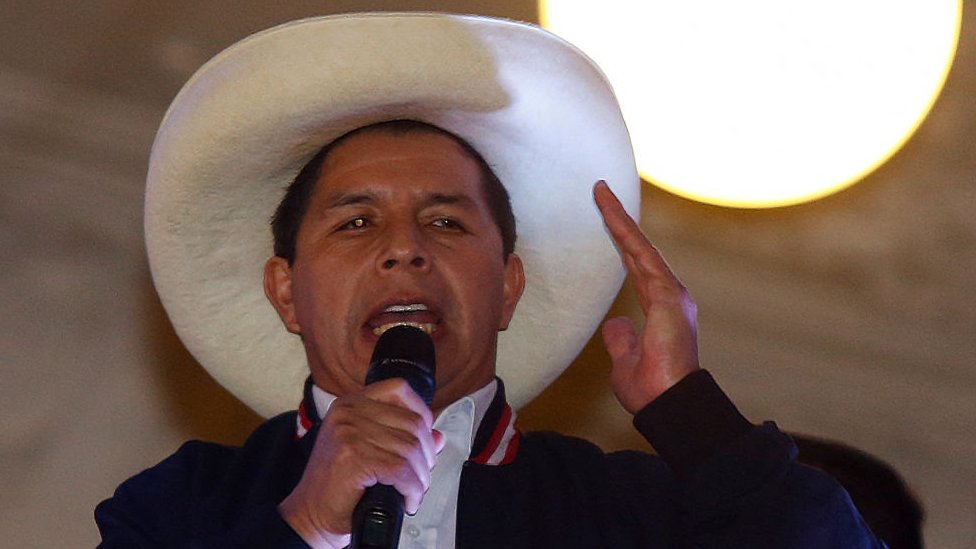 Pedro Castillo tras ser proclamado presidente electo