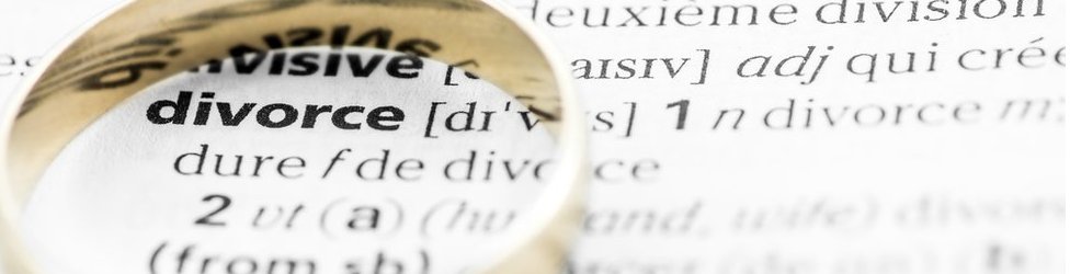 Diccionario en inglés con la definición de la palabra "divorcio"