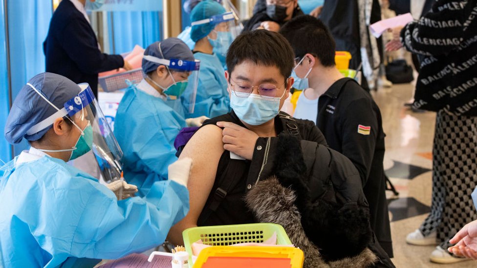 Proceso de vacunación en Pekín.