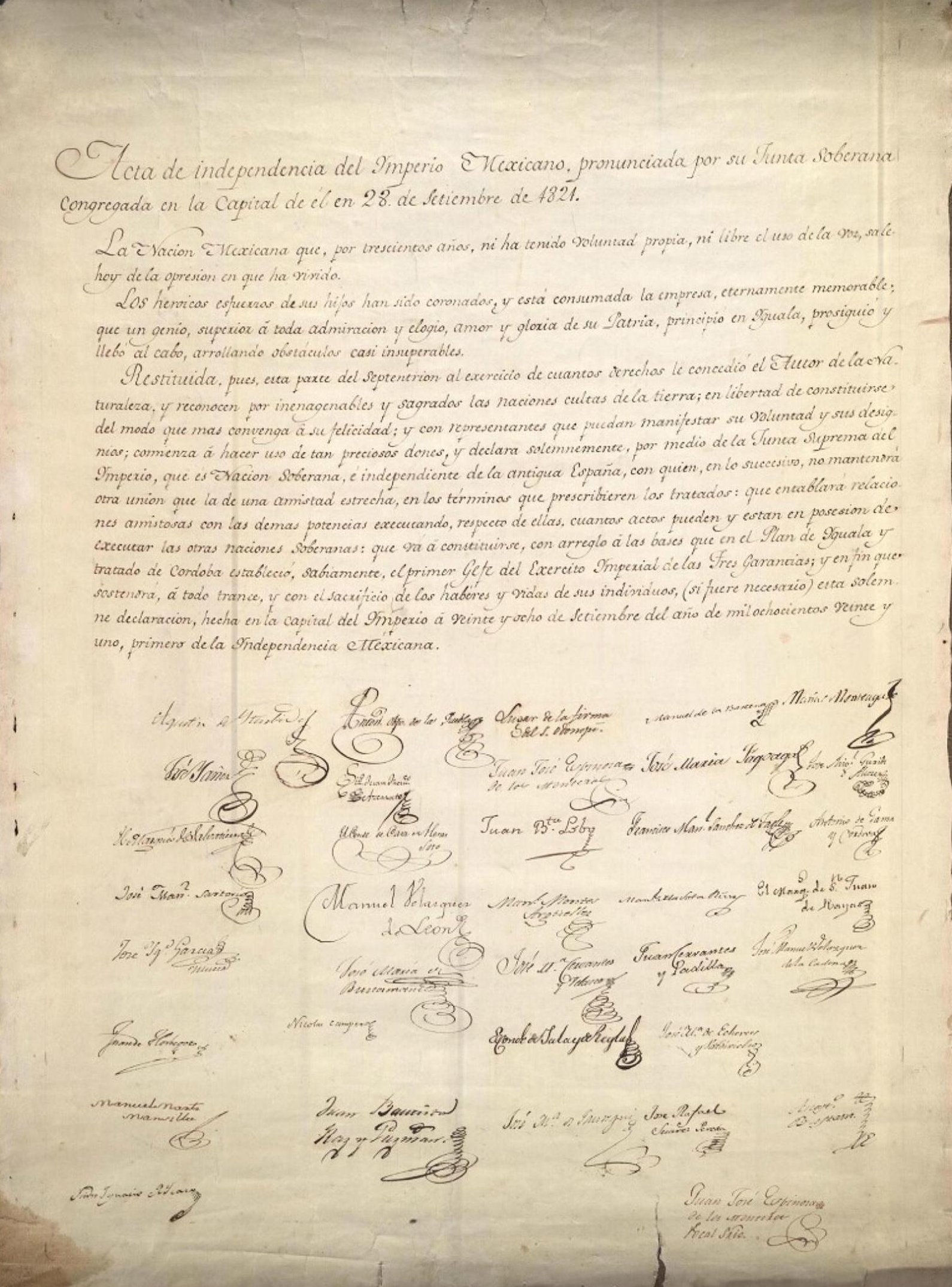 Act of Independence of Mexico of 1821
