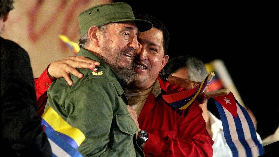 Fidel y Chávez.
