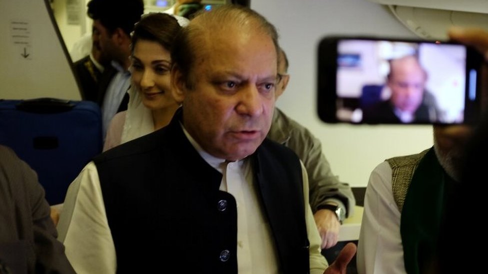 Nawaz Sharif di Abu Dhabi. Photo: 13 July 2018