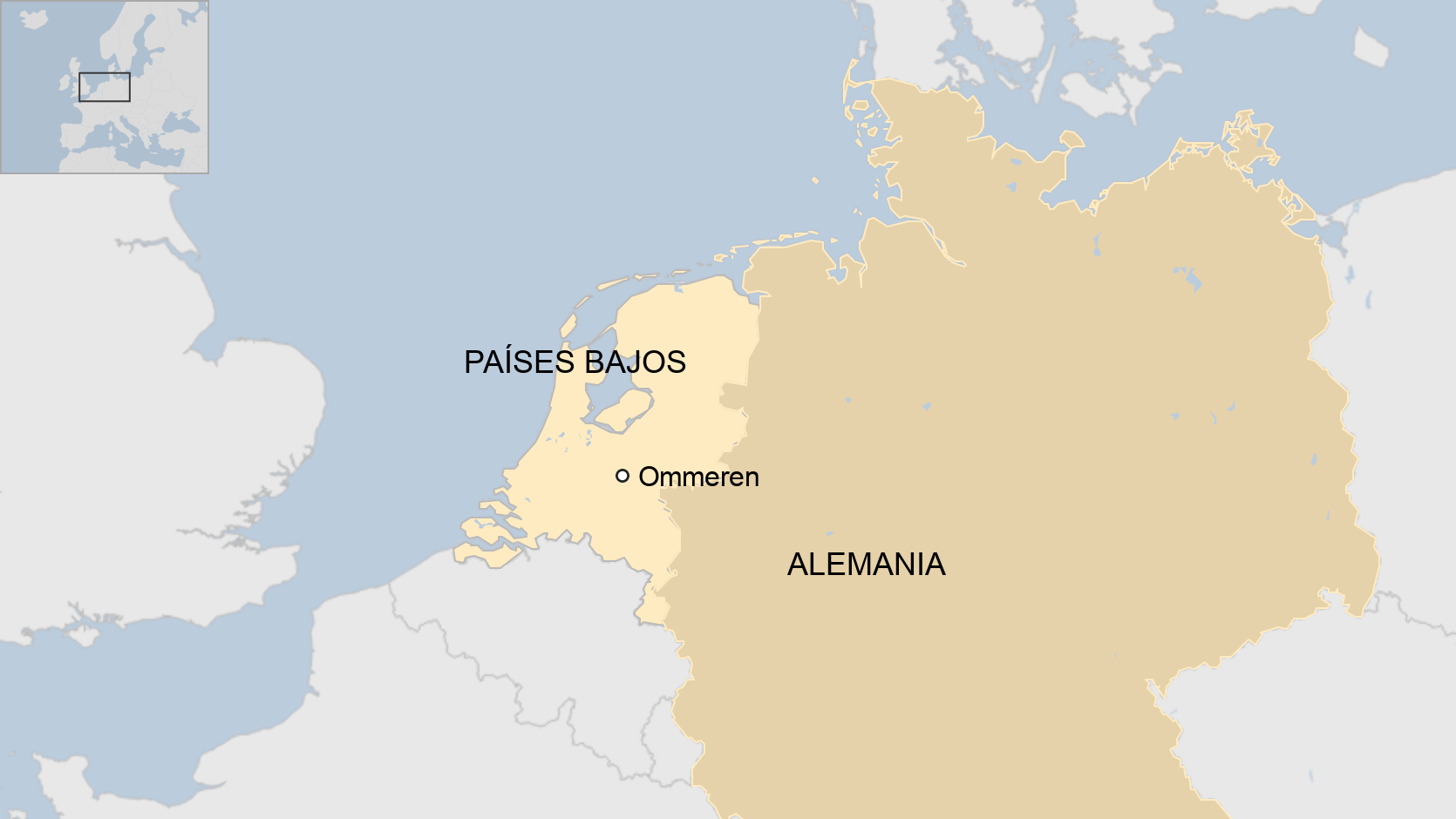 Mapa de Ommeren, en los Países Bajos