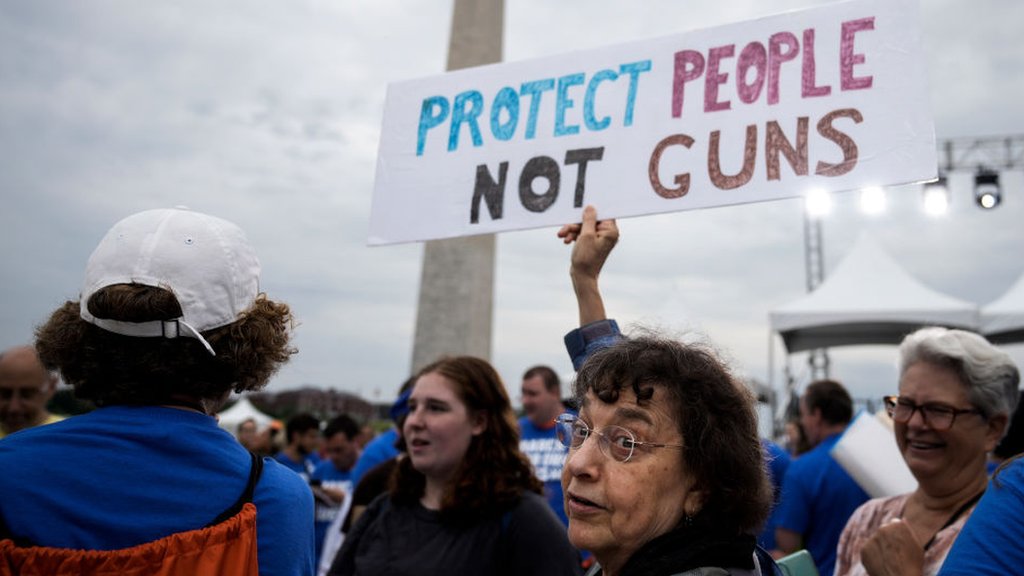 gun protest sign