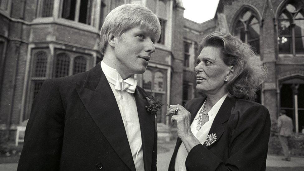 Greek minister for culture Melina Mercouri speaks with a young Boris Johnson, June 1986