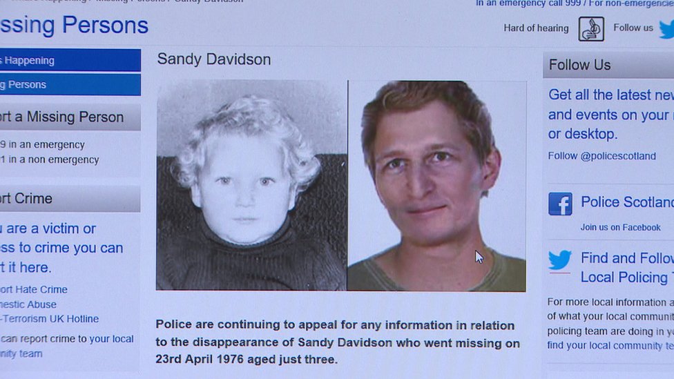 Сэнди Дэвидсон исчез в 1976 году, но он все еще находится в базе данных полиции