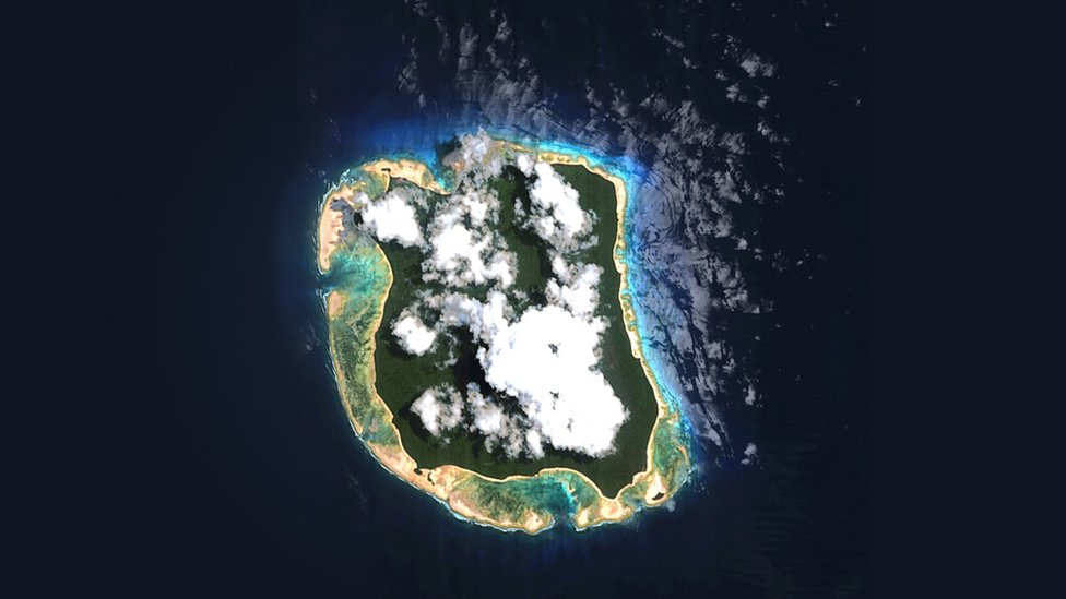 Imagen aérea de la isla Sentinel del Norte