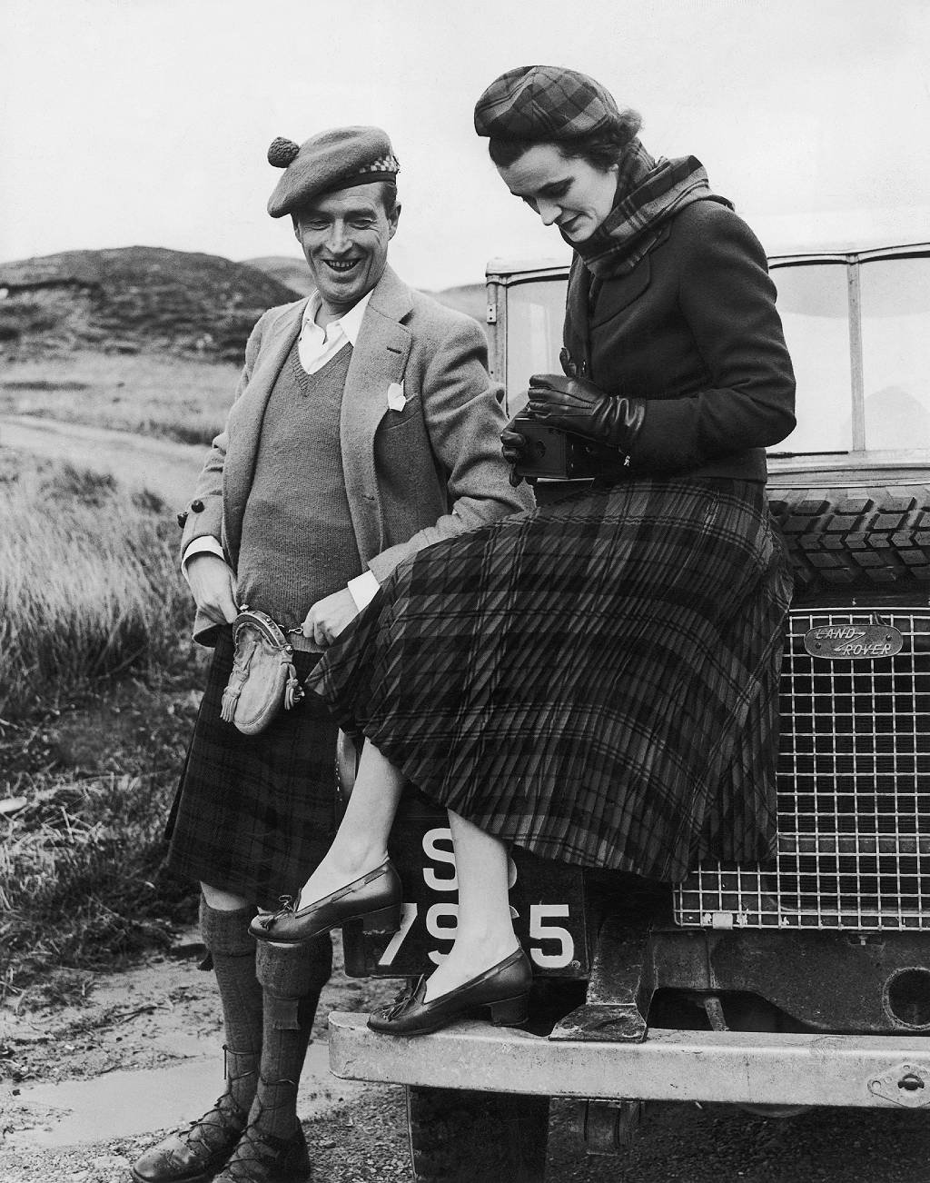 Ian Campbell, undécimo duque de Argyll y Margaret Campbell, duquesa de Argyll en Escocia en 1952.