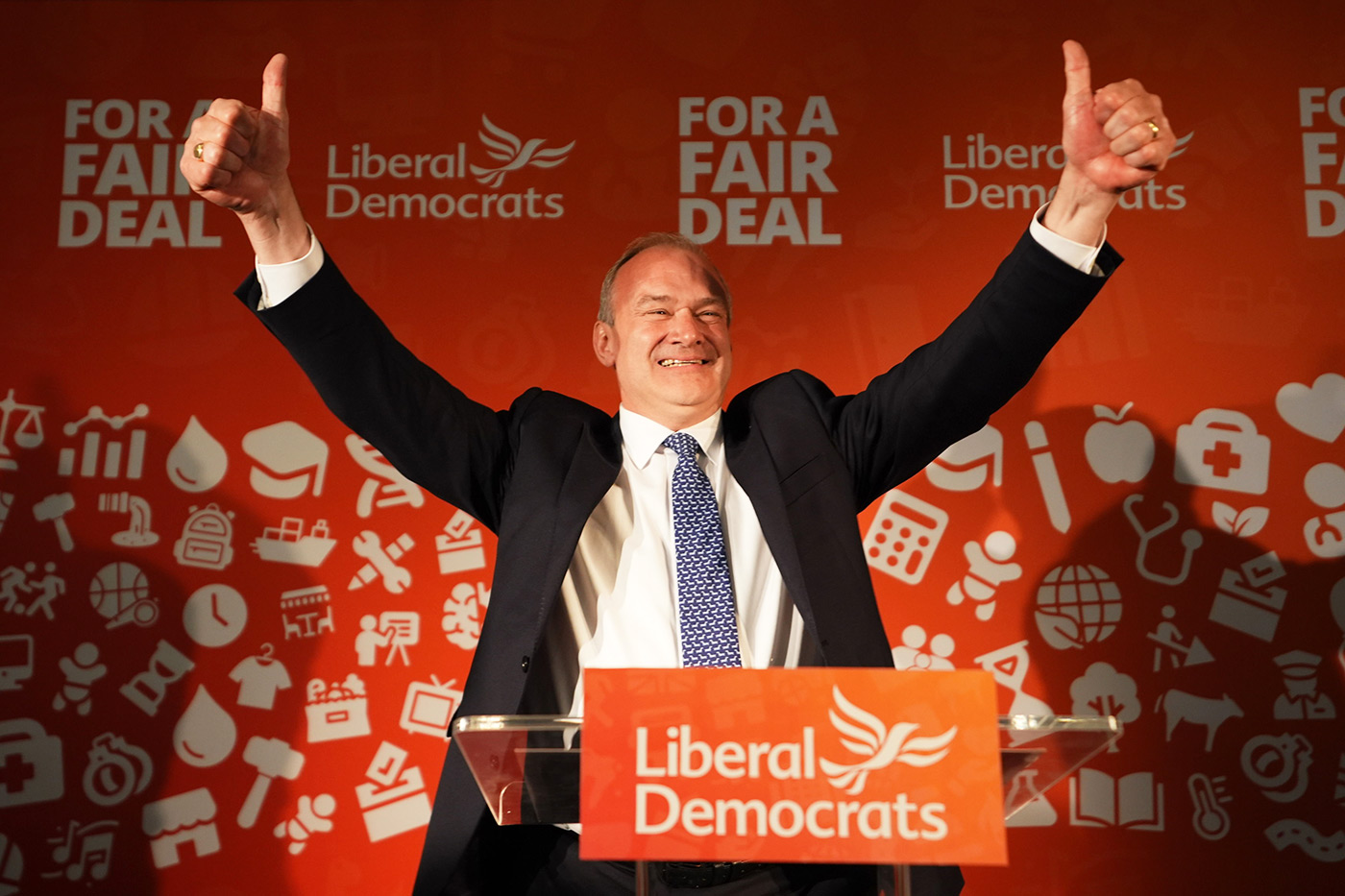 Liberal Democrat leader Sir Ed Davey at the London Art Bar in central London - 5 July 2024