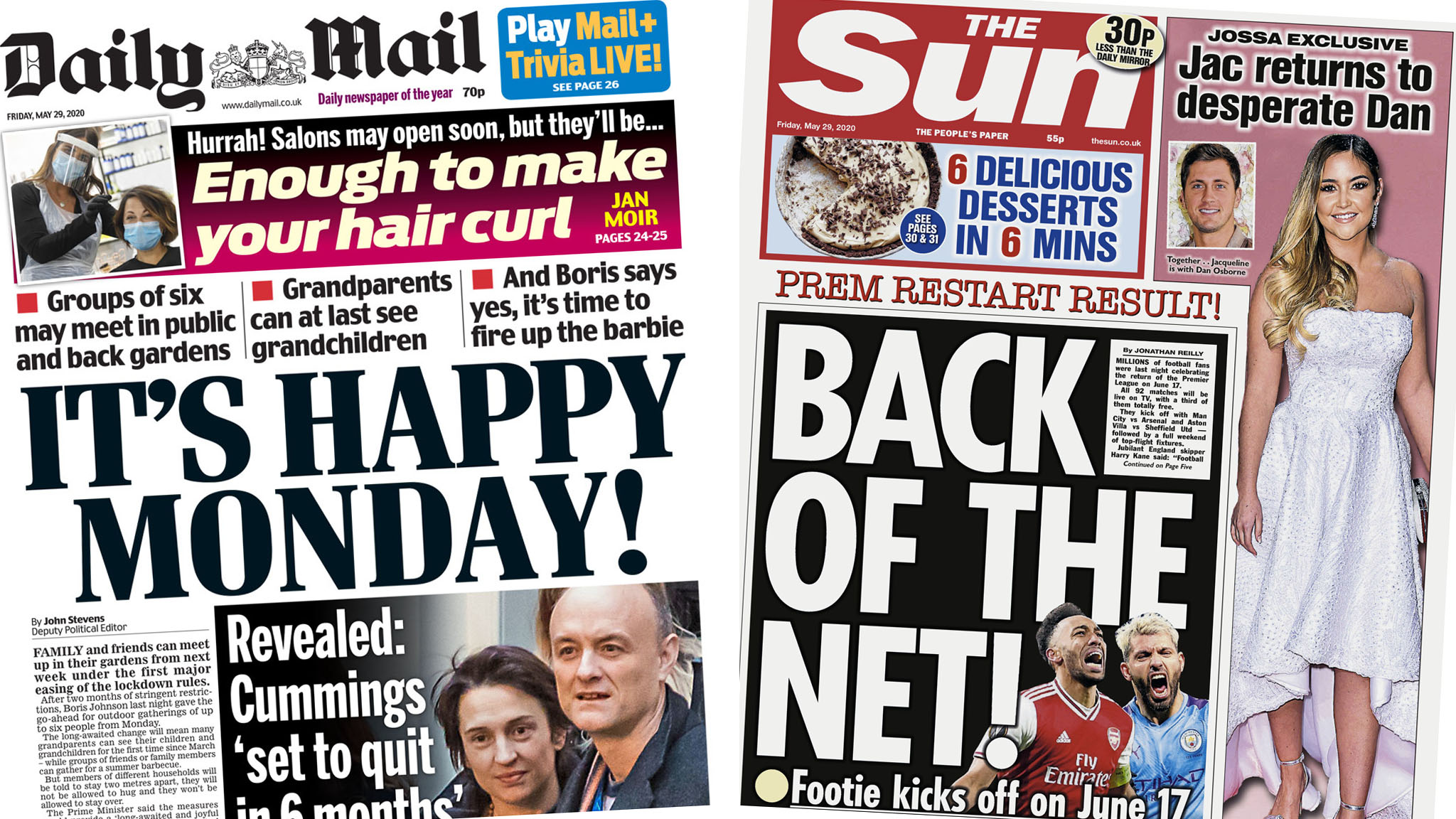 Newspaper Headlines Happy Monday On The Way And Football S Coming Home c News