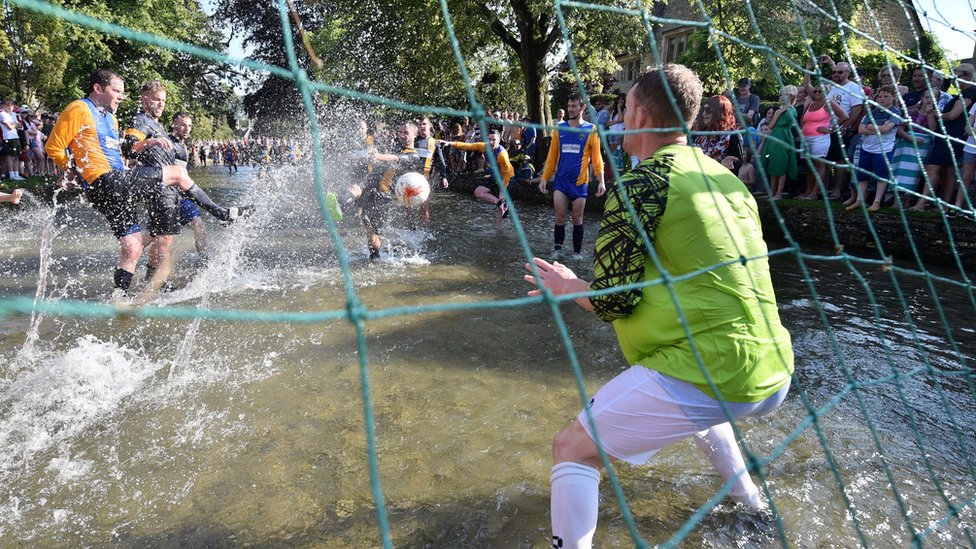 BourtonontheWater football Hundreds of fans watch river match BBC