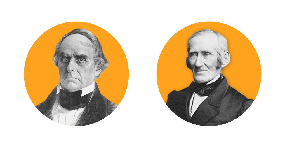 Abogados de Mundrucu: Daniel Webster (izquierda) y David Lee Child (derecha)