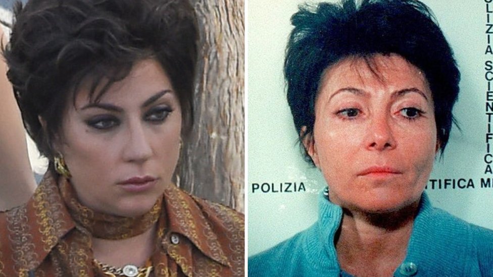 Lady Gaga (izda) encarna a Patrizia Reggiani (dcha) en "House of Gucci"